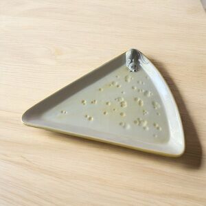 Vintage MCM with Gray and Yellow Cheese Plate Made in 🇵🇹